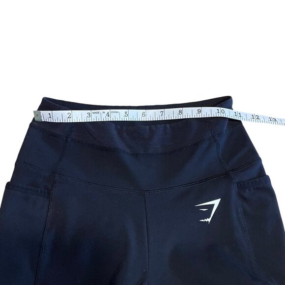 GYMSHARK Womens Size XS Black Leggings Mesh Sections Sheer Around Calf Gym Yoga - Picture 8 of 11